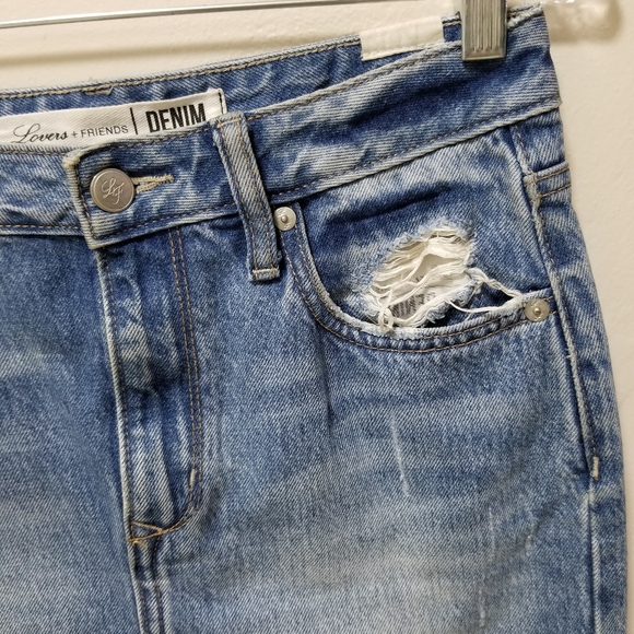 Lovers Friends Mini Skirt Elijah Cut Out Denim 26 - Picture 5 of 16